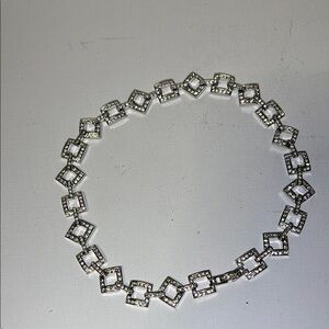 Intricate Silver Necklace with Geometric Links